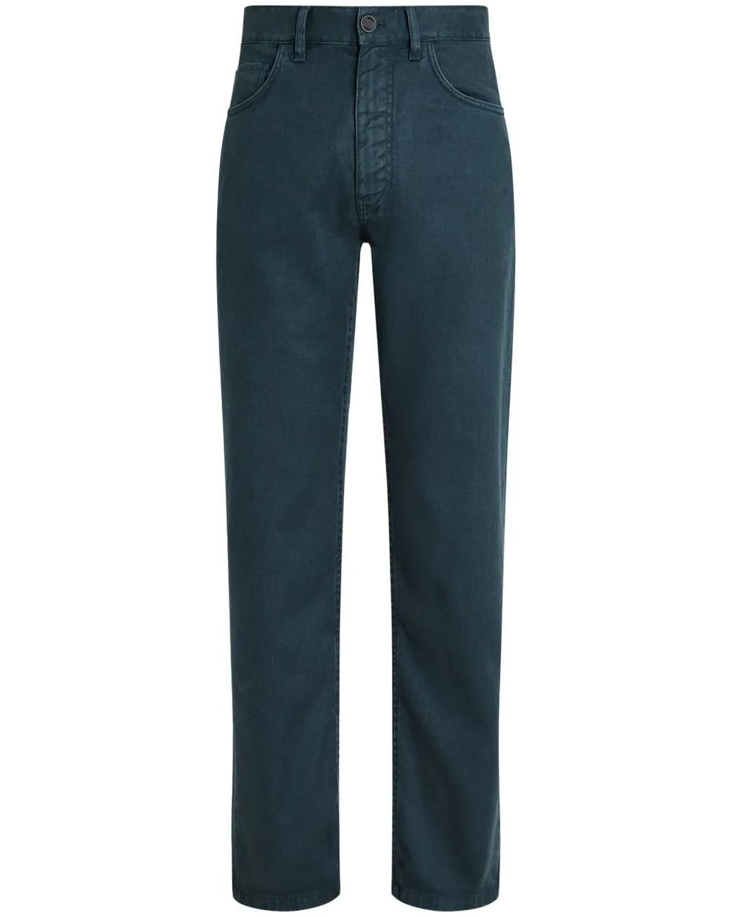Zegna Blue Straight-Leg Jeans for men