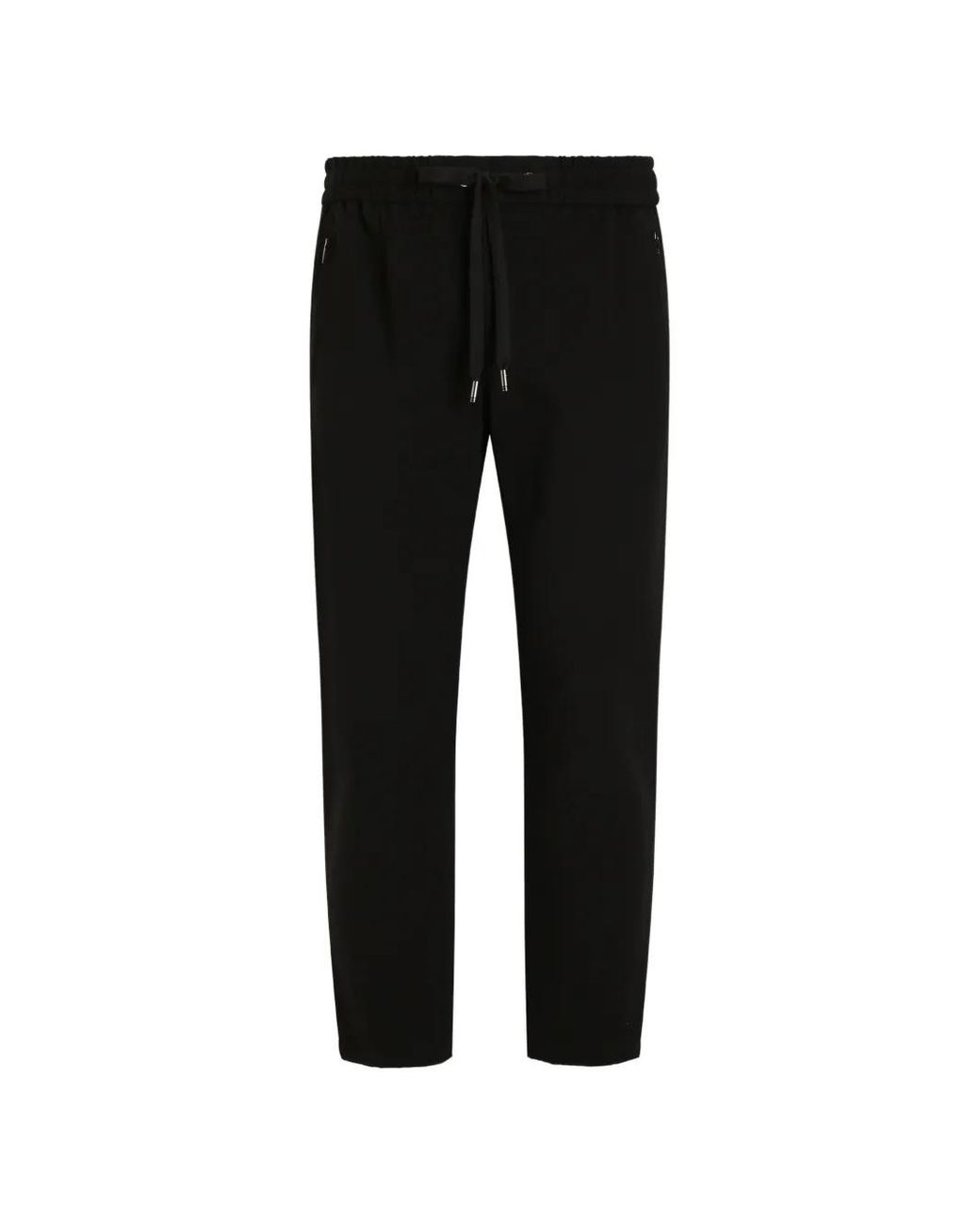 Dolce & Gabbana Black Logo-Patch Track Pants for men