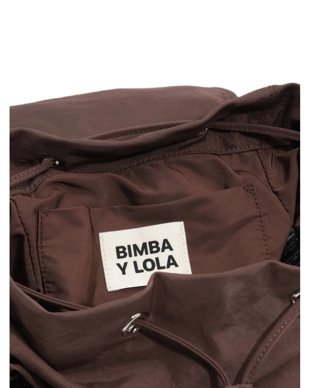 Bimba Y Lola Brown Large Mocha Nylon Pocket Backpack
