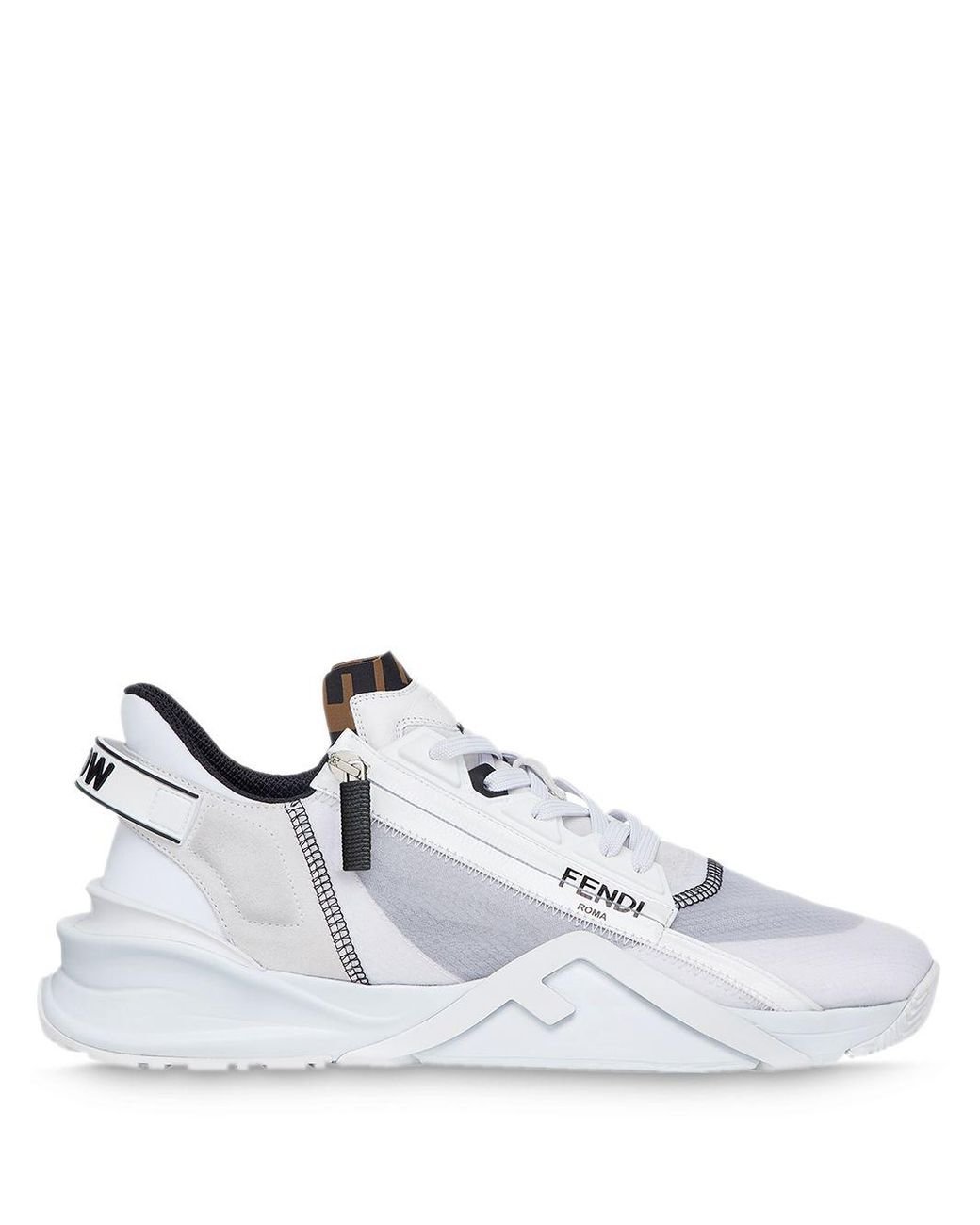 Fendi Zip Running Style Sneakers in White for Men | Lyst UK