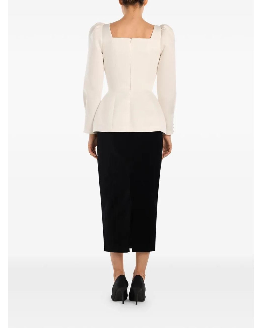 POST MERIDIEM White Square-Neck Top