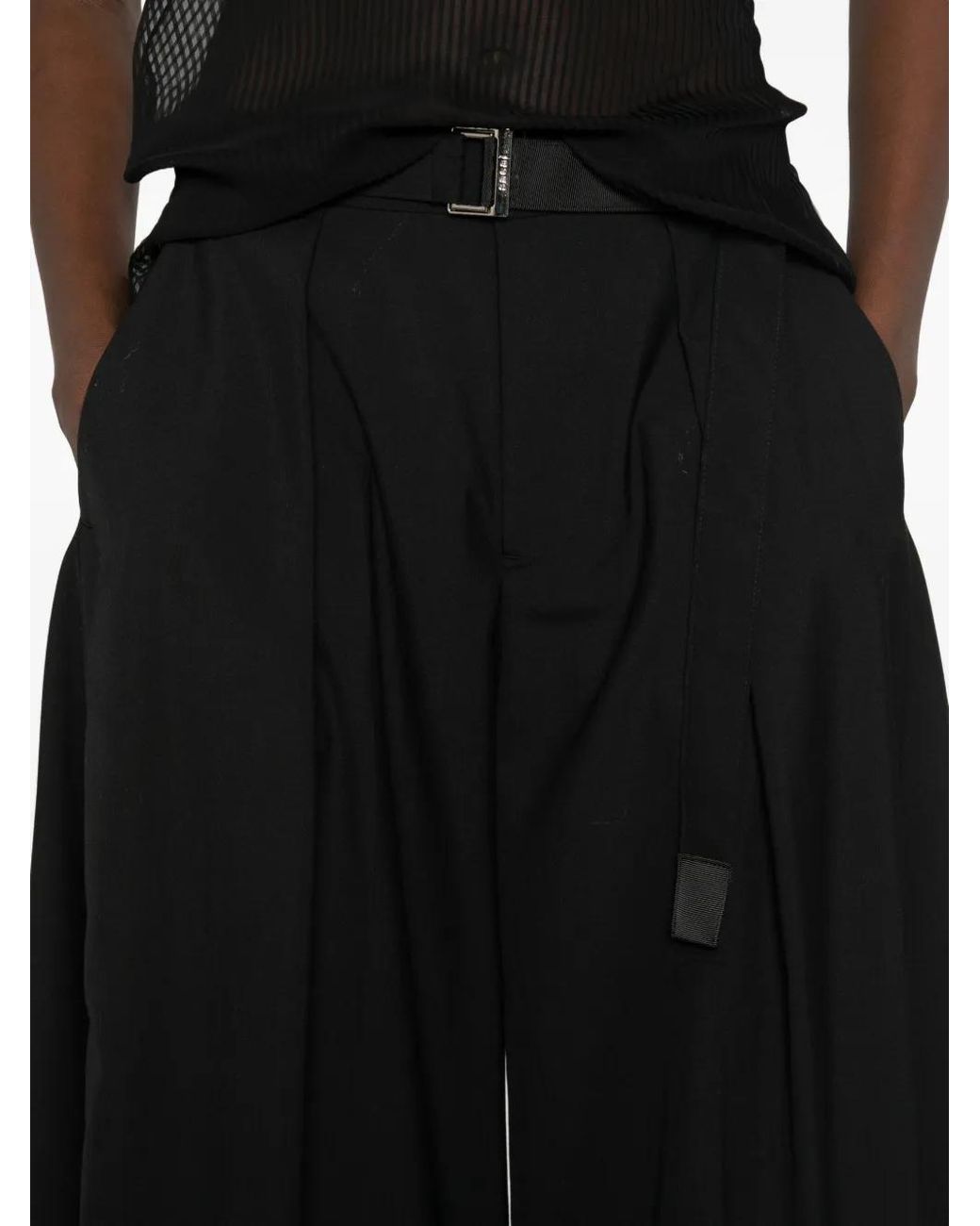 Sacai Black Belted Trousers