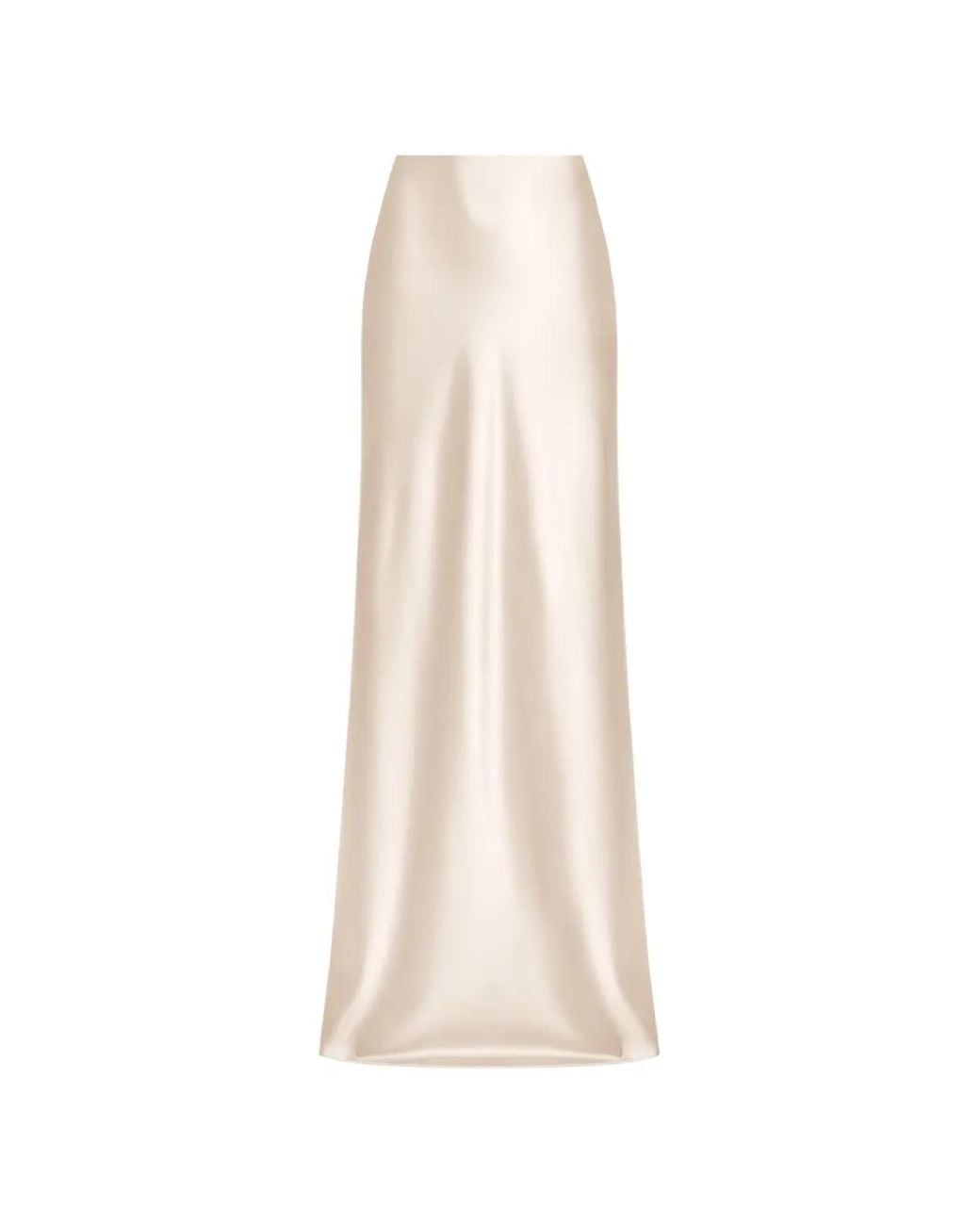 ALEXIA & ANTONIA White Bias-Cut Maxi Skirt