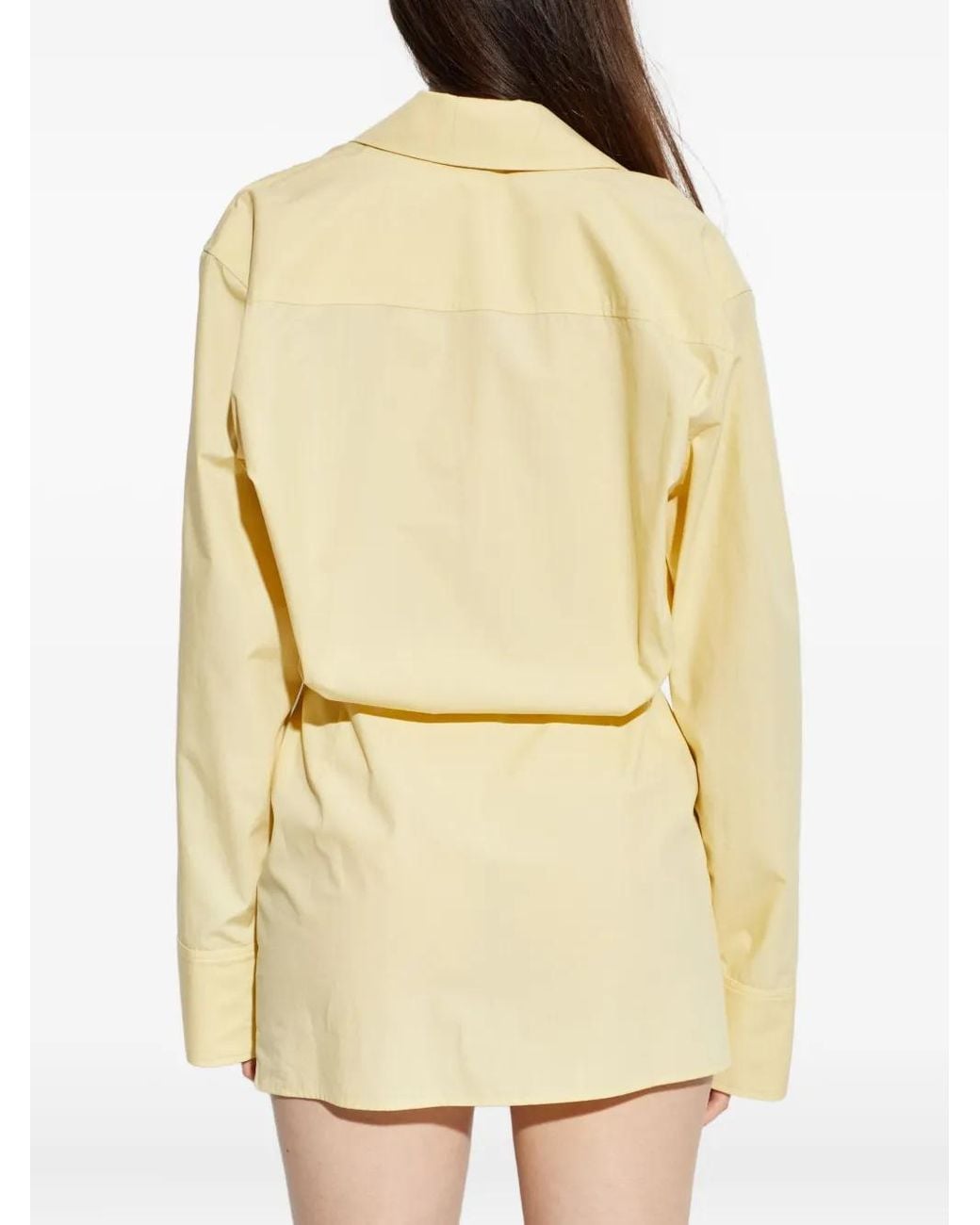 The Attico Metallic Mini Buttoned Collared Dress