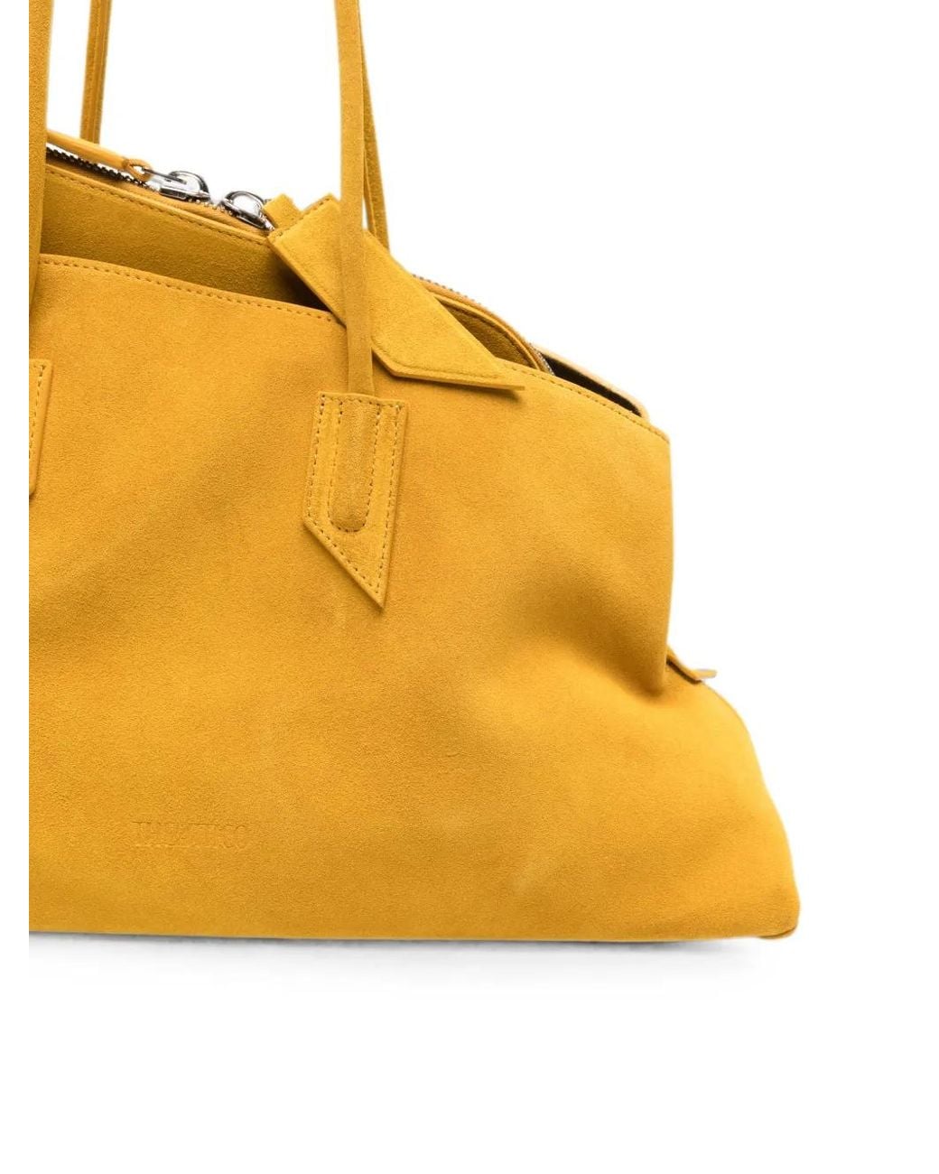 The Attico Yellow Medium La Passeggiata Suede Geometric-Frame Tote Bag