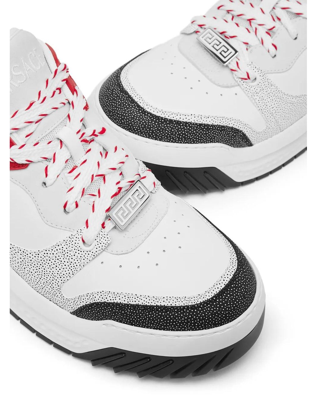 Versace White Odissea Leather Sneakers for men