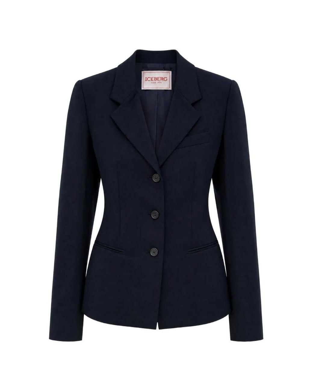 Iceberg Blue Single-Breasted Tailored Blazer