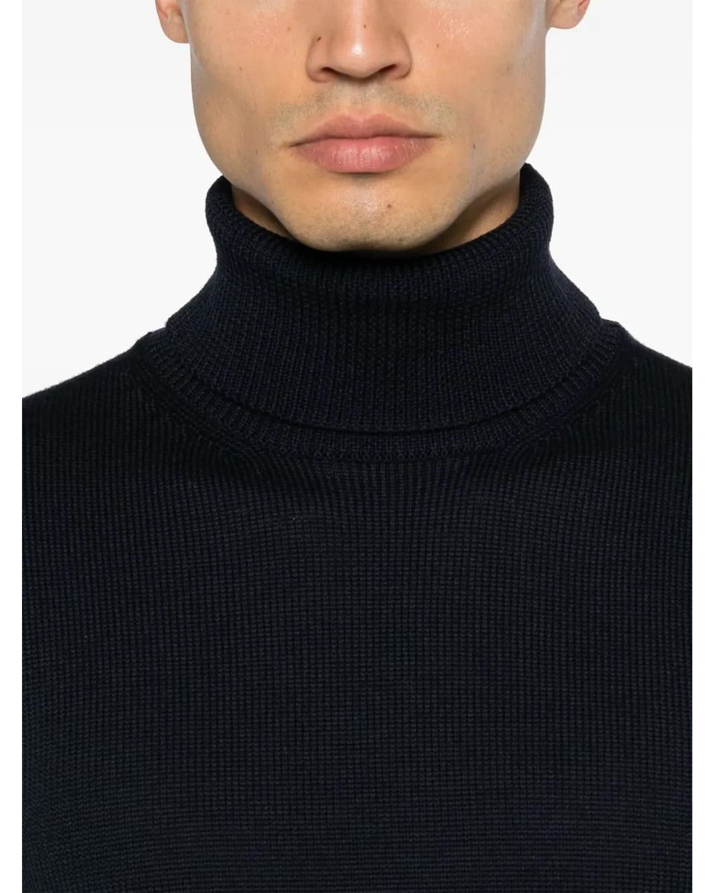 Roberto Collina Black Turtleneck Sweater for men