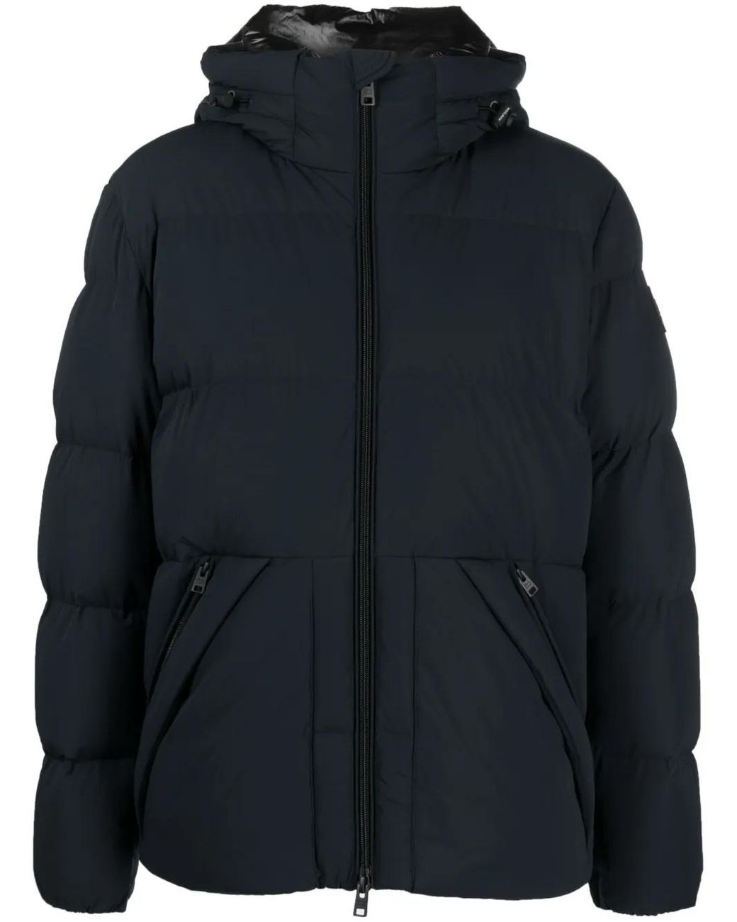 Woolrich Blue Padded Hooded Jacket for men