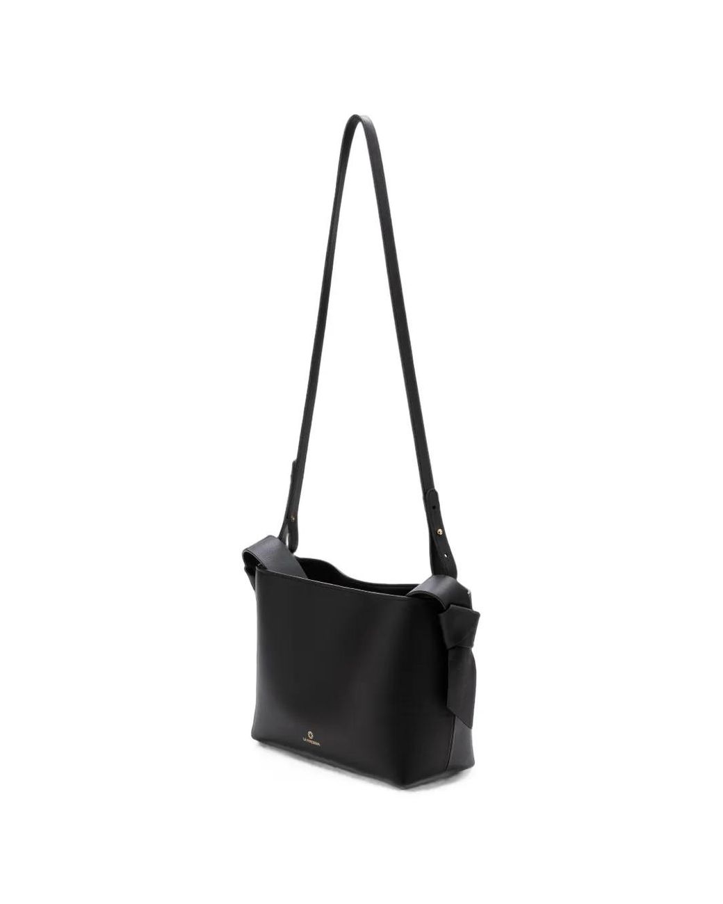 La Portegna Black Paulita Leather Shoulder Bag