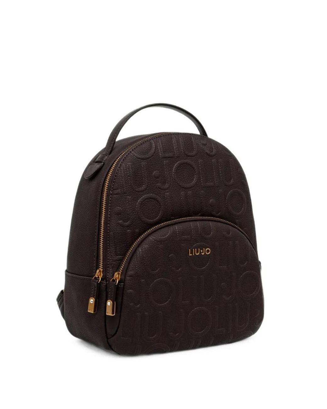 Liu Jo Black Logo-Embossed Backpack