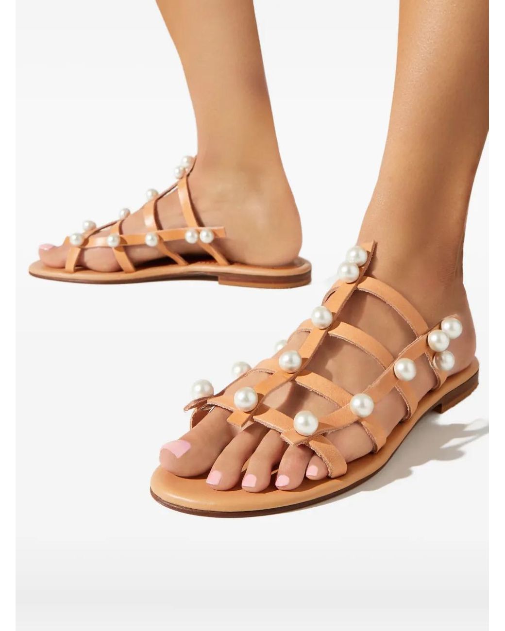 Elina Linardaki Natural Dune Strappy Sandals