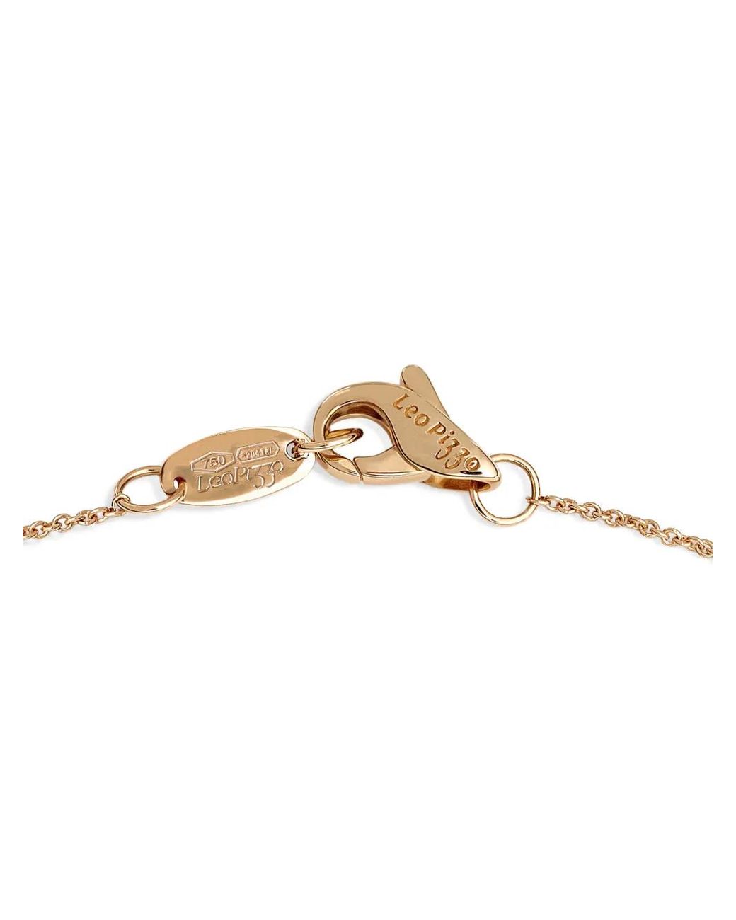 Leo Pizzo White 18K Rose Coin Diamond Necklace