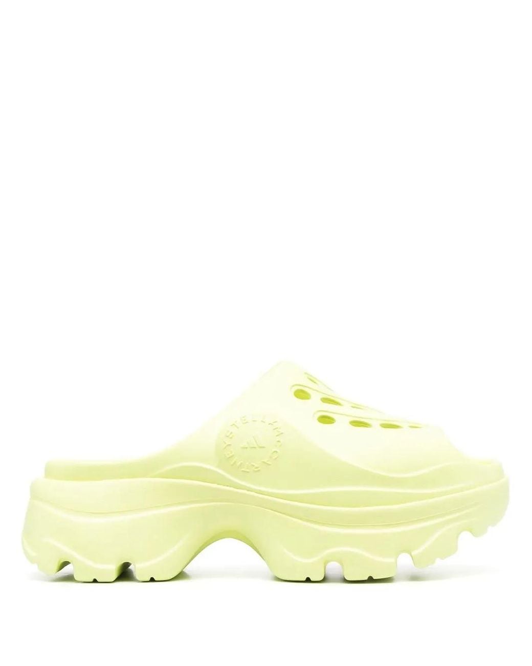 Adidas Yellow Logo-Embossed Perforated Clogs