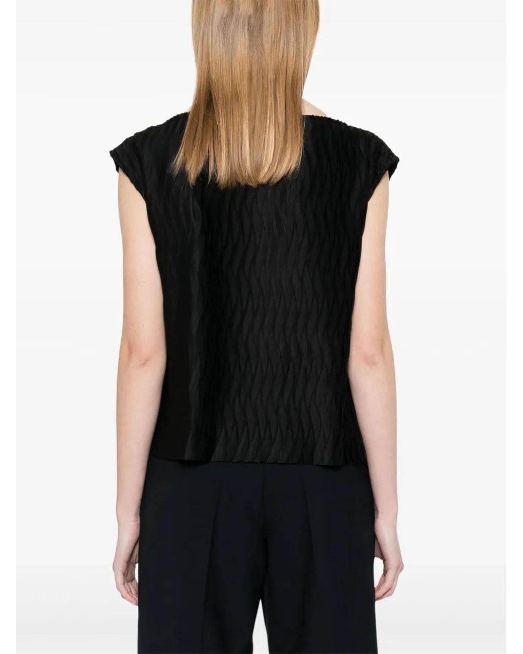 Herno Black Plissé Top
