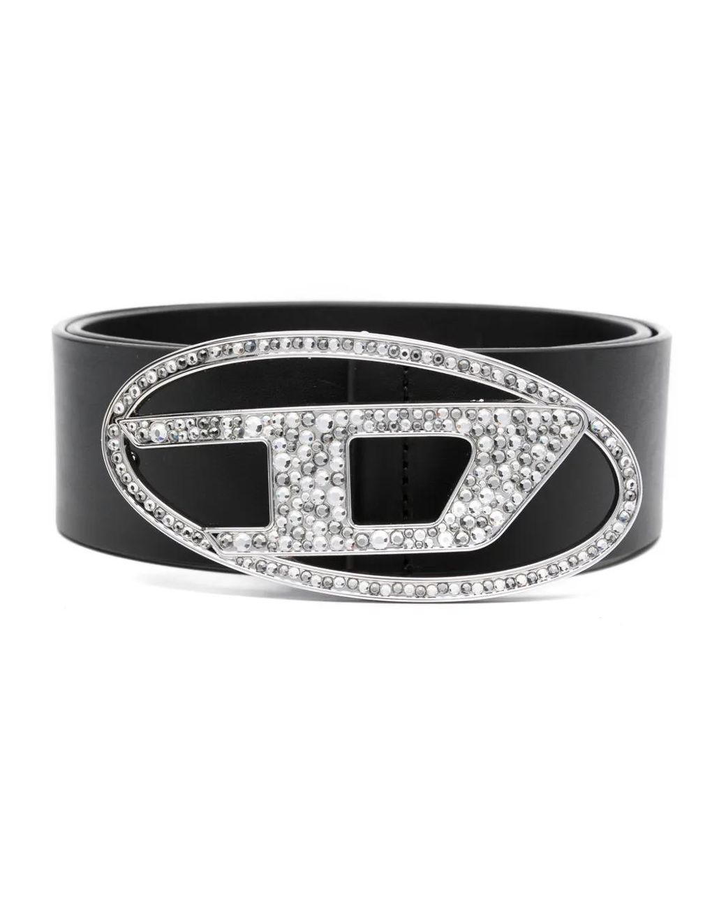 DIESEL Black Belt With Logo