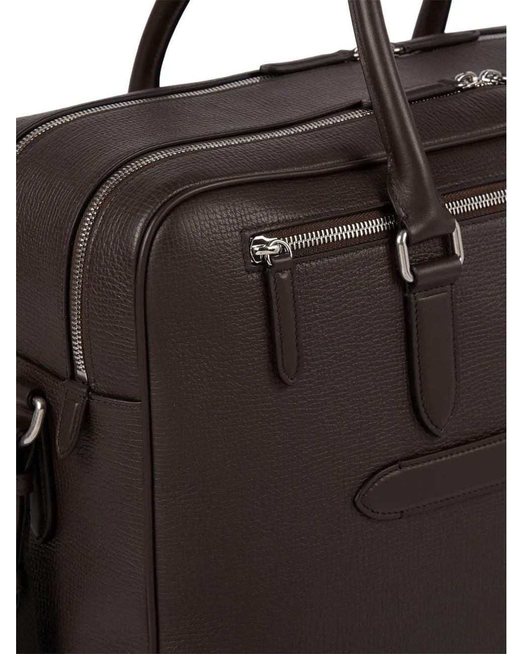 Smythson Black 48-Hour Ludlow Zip Holdall Bag