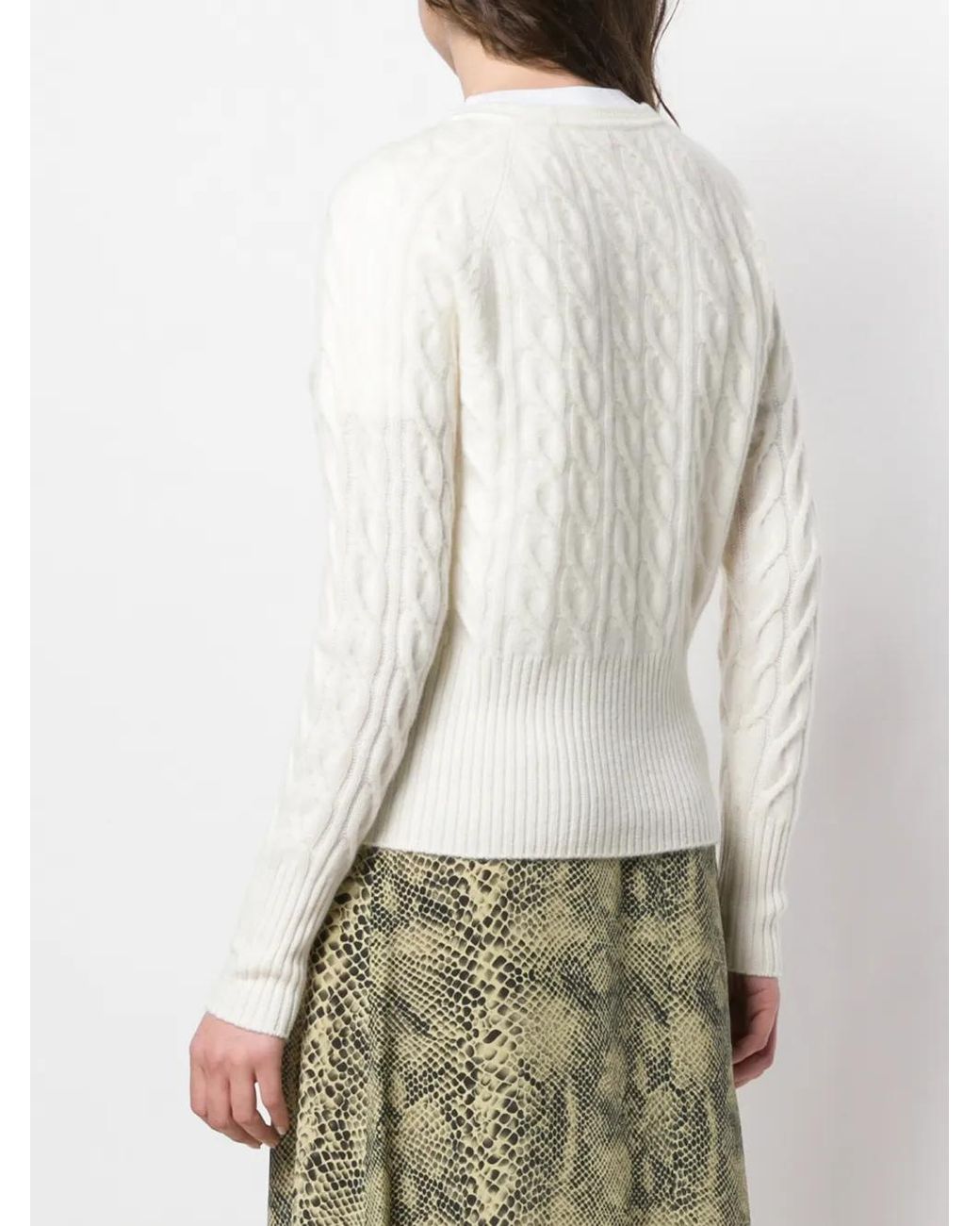 N.Peal Cashmere Multicolor Cardigan Mit Zopfmuster