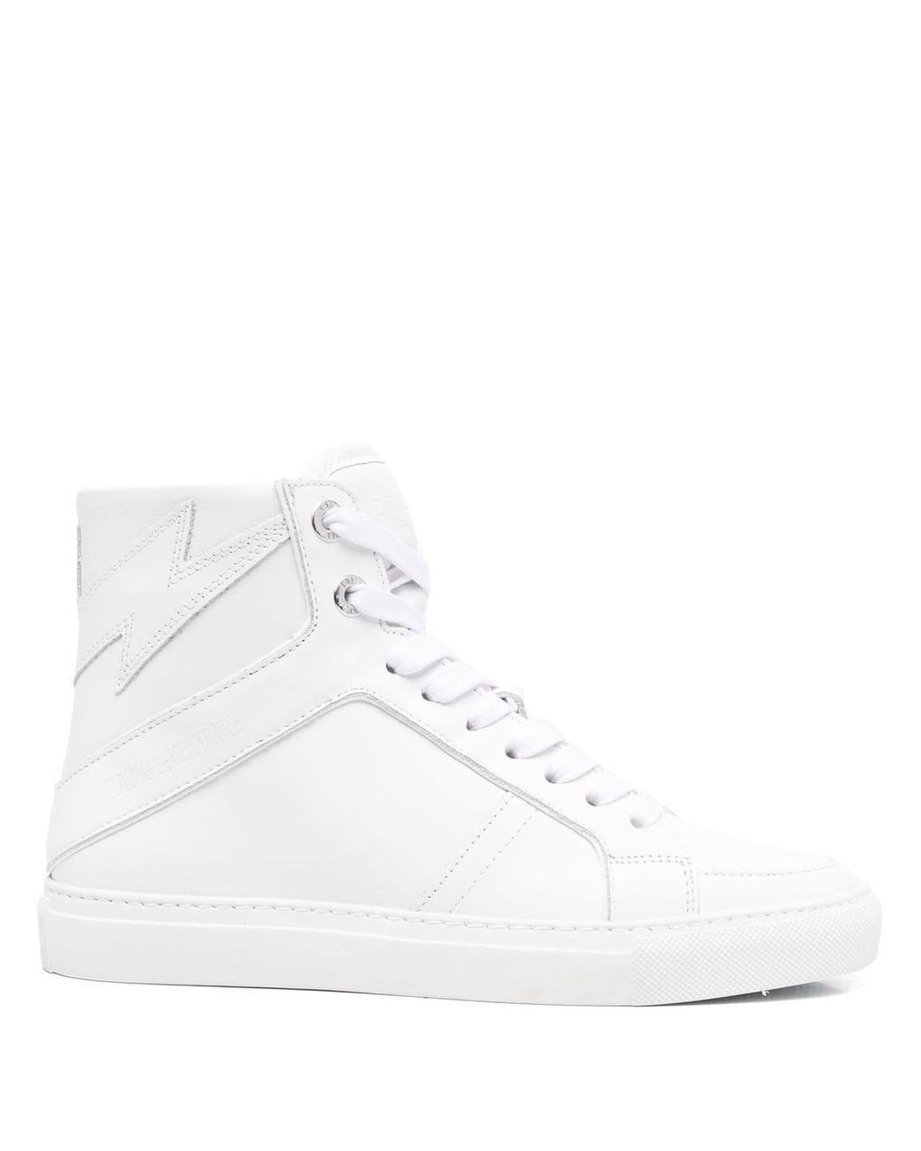Zadig & Voltaire Flash High-top Leather Sneakers in White | Lyst
