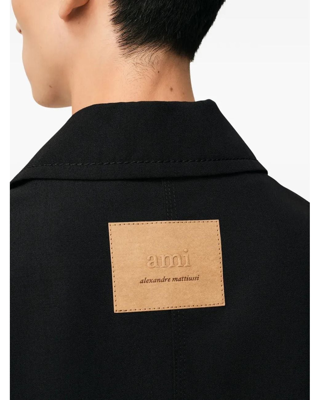 Chaqueta Estilo Worker Con Botones AMI de color Black