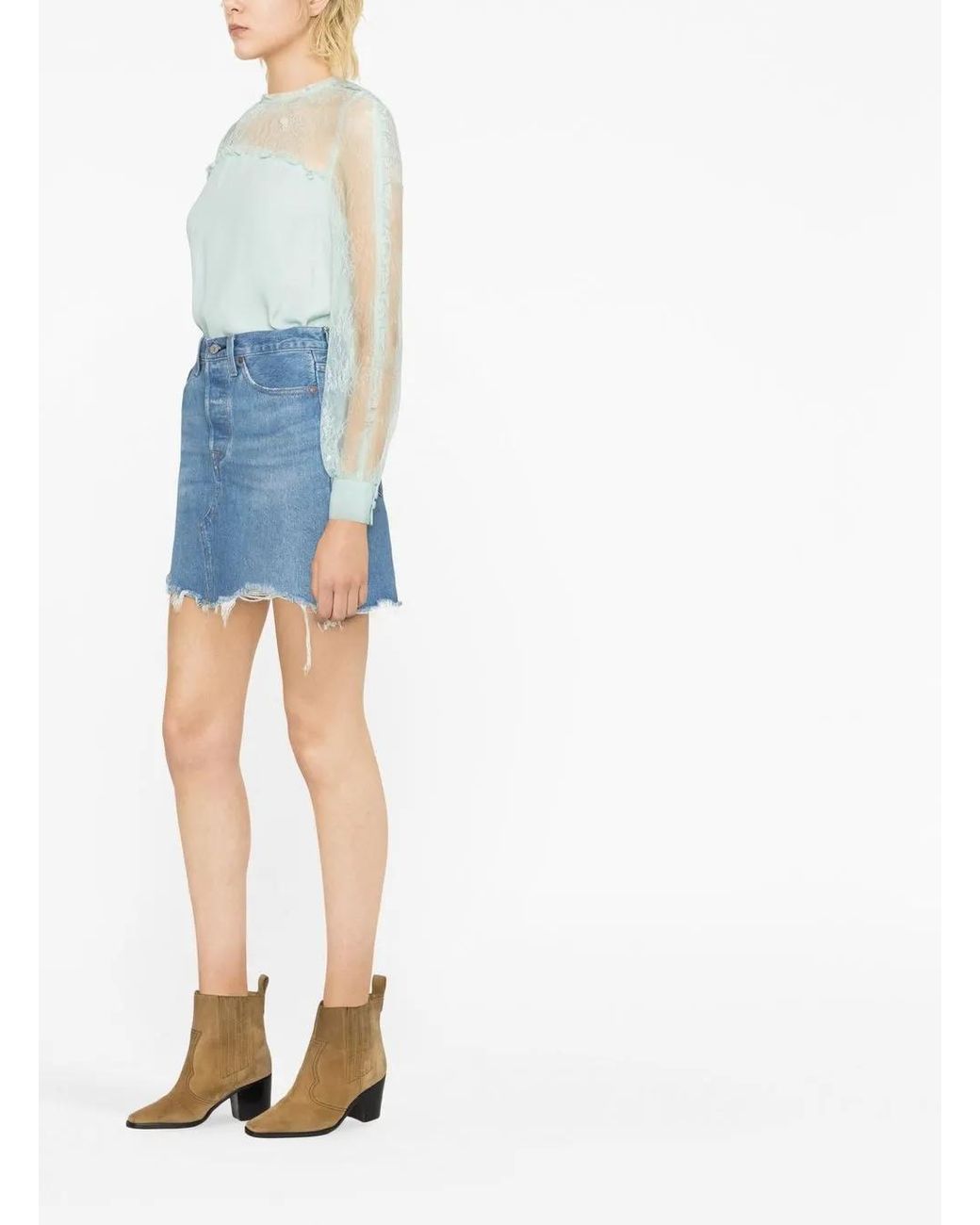 Pinko Green Lace-Panel Blouse