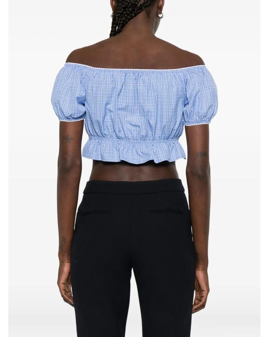 Miu Miu Blue Chemise À Carreaux