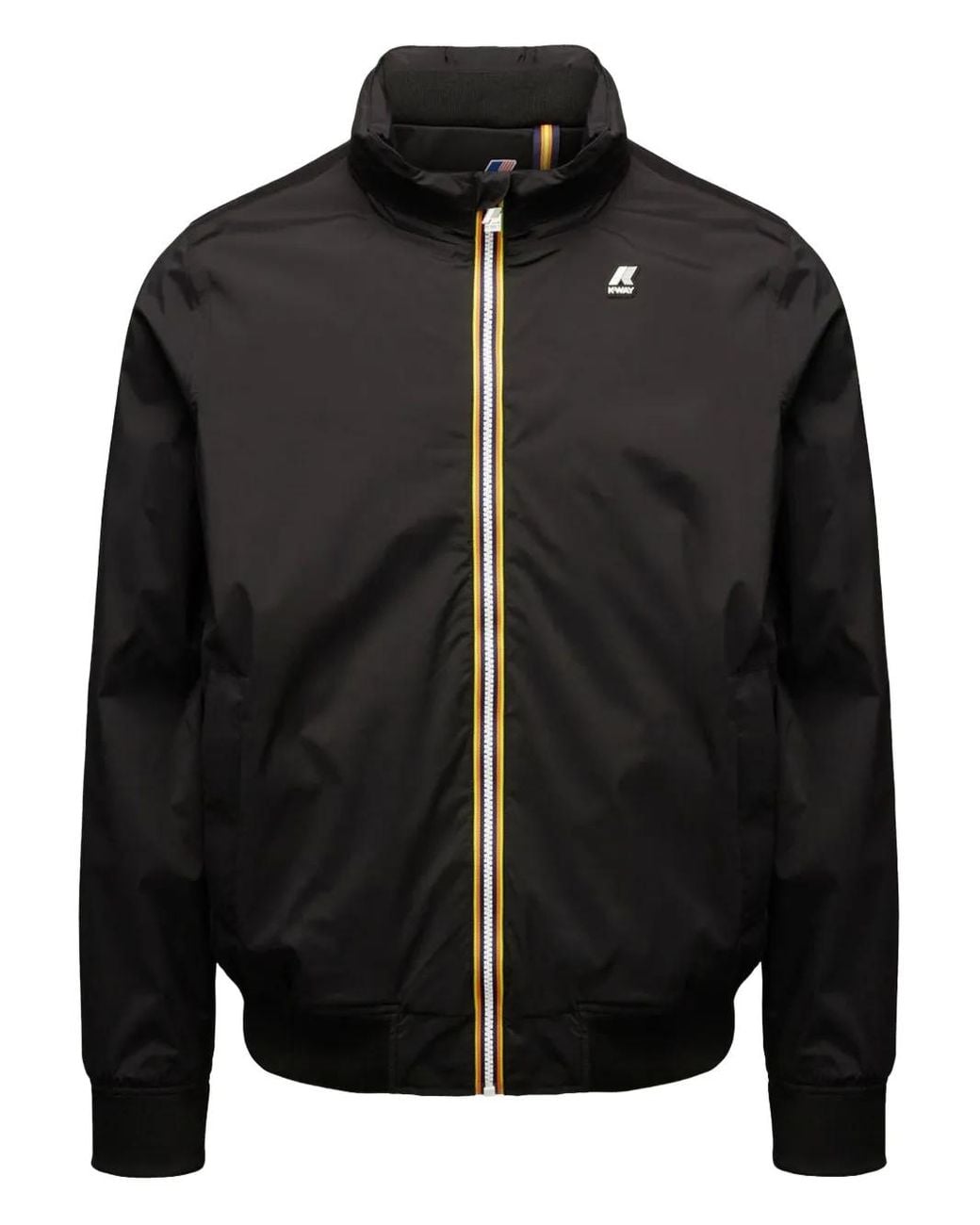 K-Way Black Zip-Fastening High-Neck Jacket for men