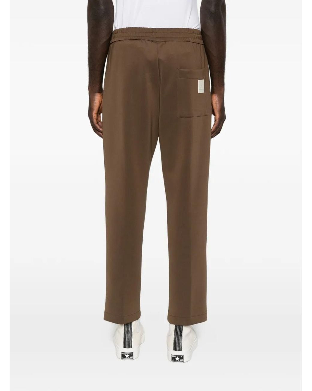 Yes London Brown Drawstring-Waist Track Pants for men