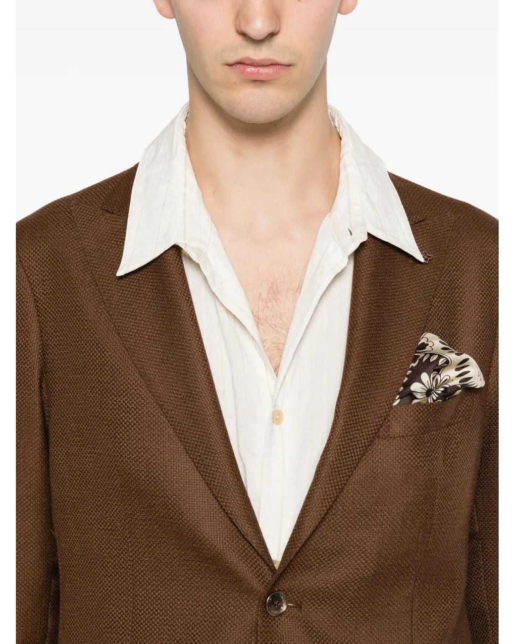 Tagliatore Brown Pin-Lapel Single-Breasted Blazer for men