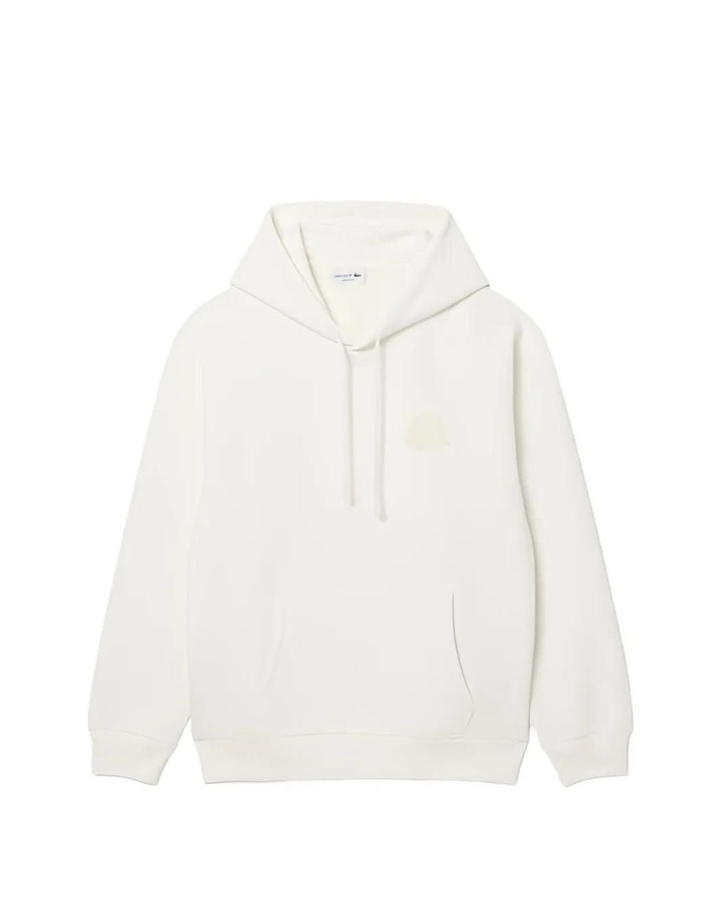 Lacoste White Logo-Patch Drawstring Hoodie for men