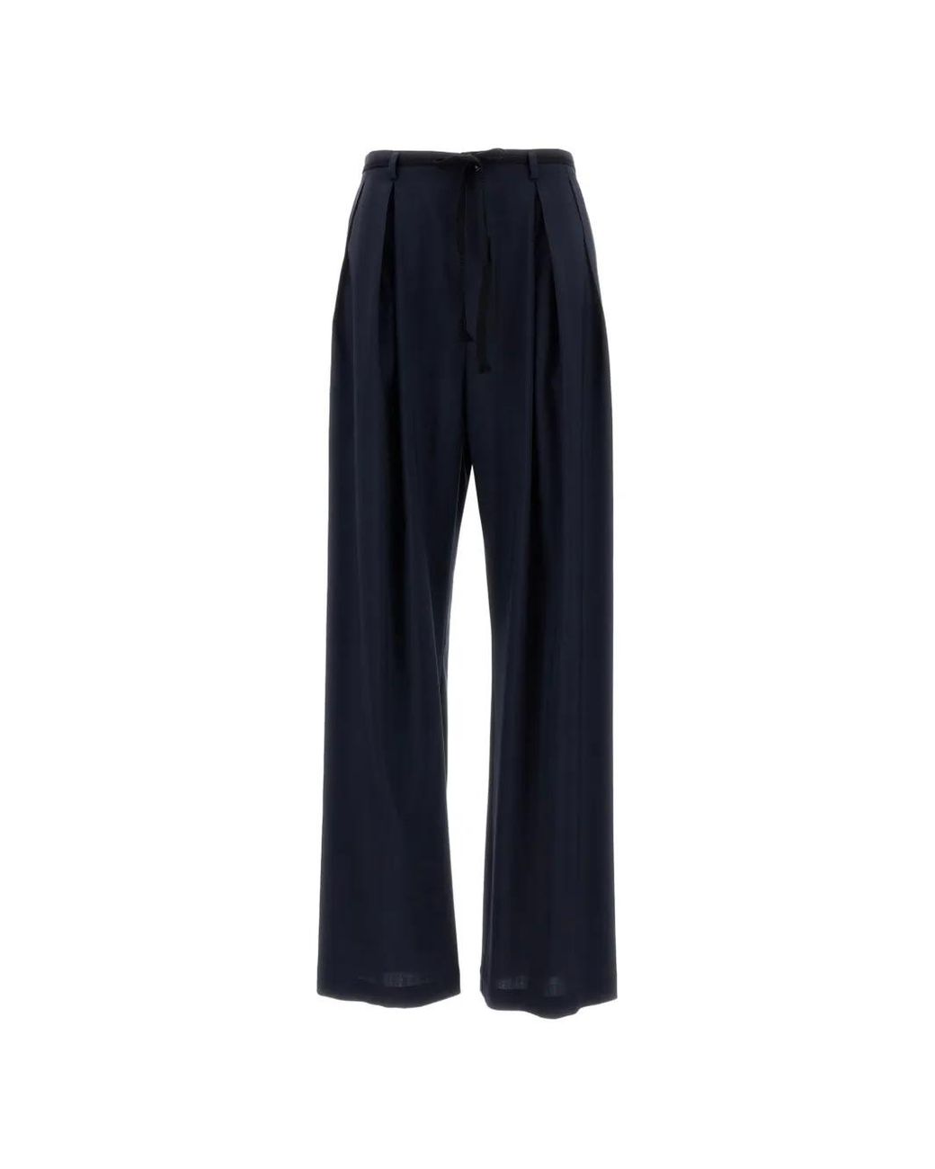 Barena Blue Pleated Wide-Leg Trousers