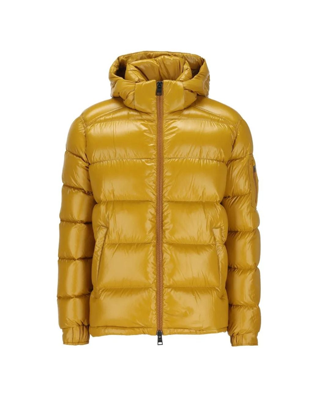 Herno Yellow Quilted-Hooded Padded Jacket for men