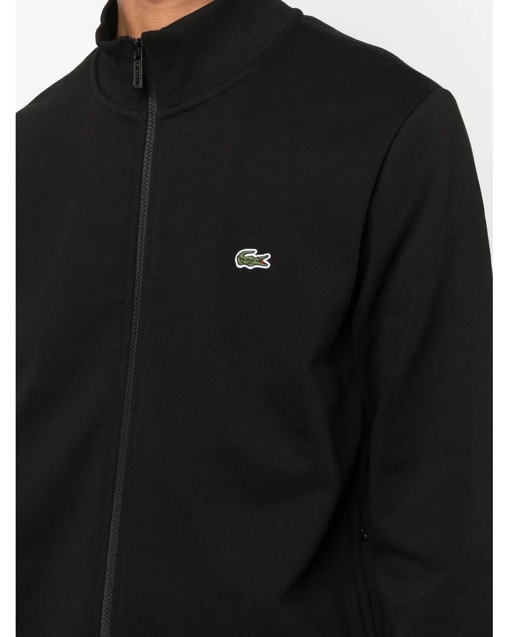 Lacoste Black High-Neck Zip-Fastening Sweatshirt for men