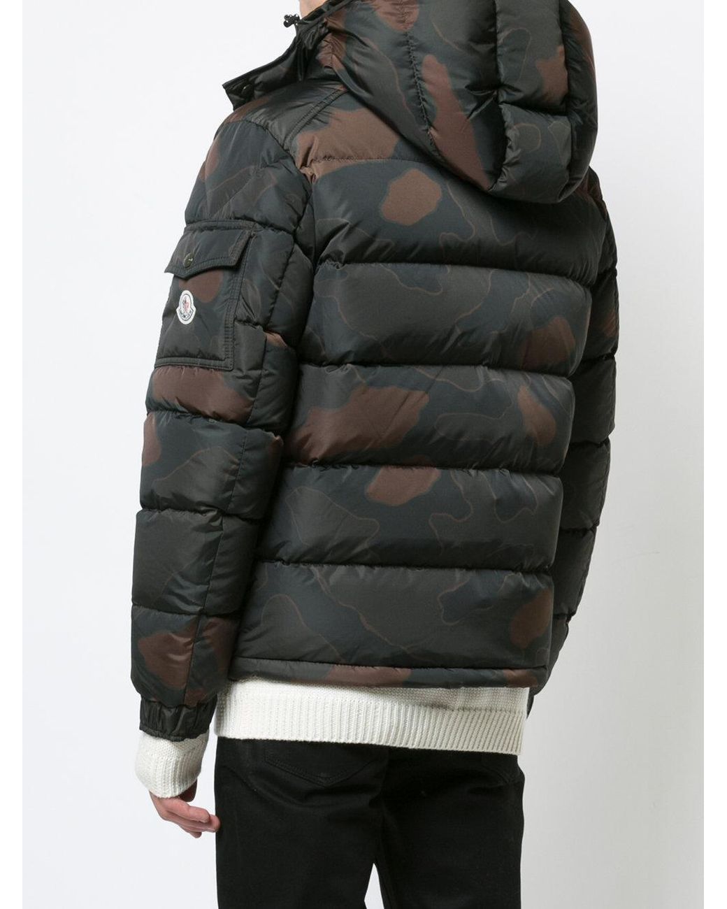 Moncler Camouflage Padded Jacket in Green for Men | Lyst