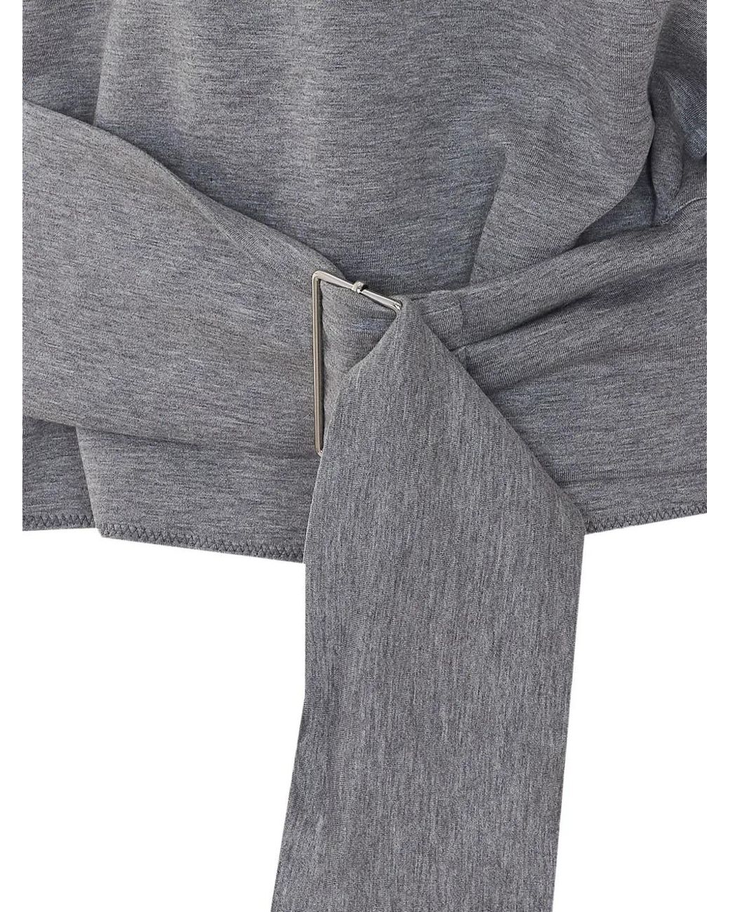 Lanvin Gray Sweat À Taille Ceinturée En Jersey Double Face