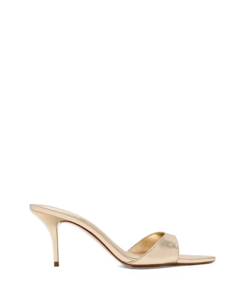 SCHUTZ SHOES Natural Metallic-Finish Leather Sandals