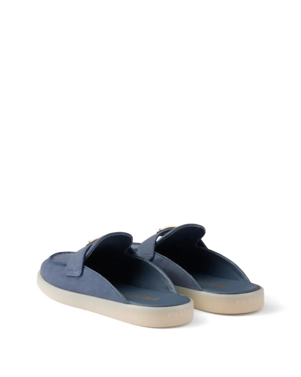 Prada Blue Nubuck Mules