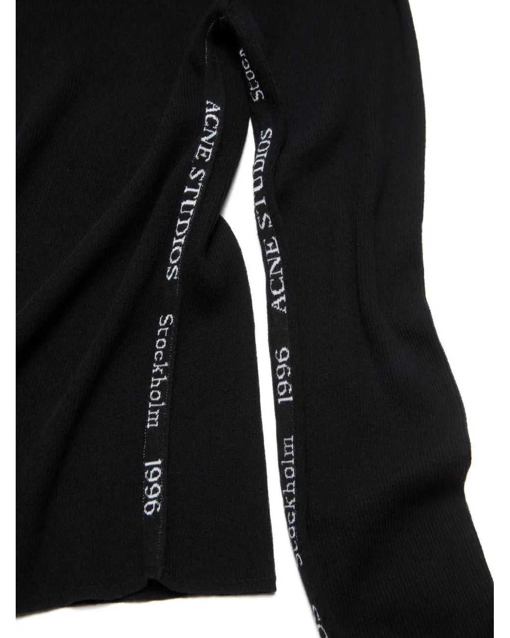 Acne Black Logo Tape Knit Jumper for men