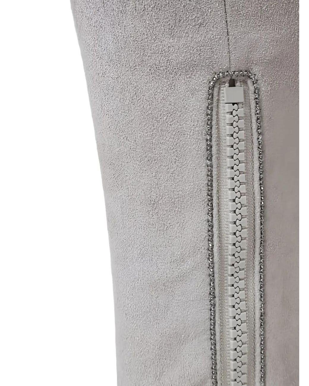 Fabiana Filippi Gray Slim Tapered Leather Trousers