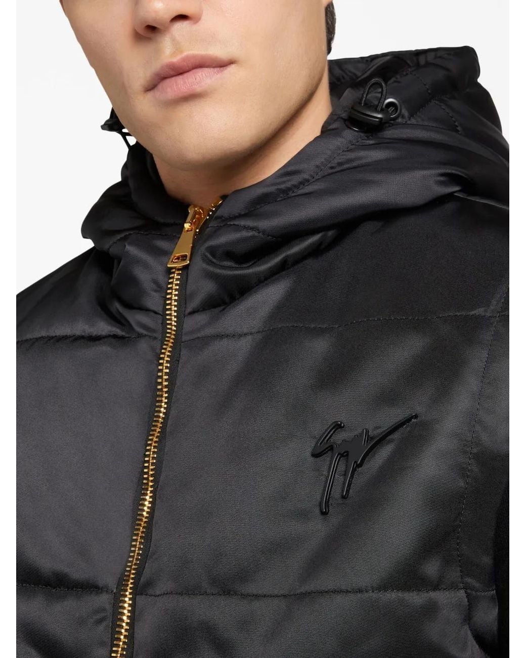 Giuseppe Zanotti Black Logo-Embroidered Padded Vest for men