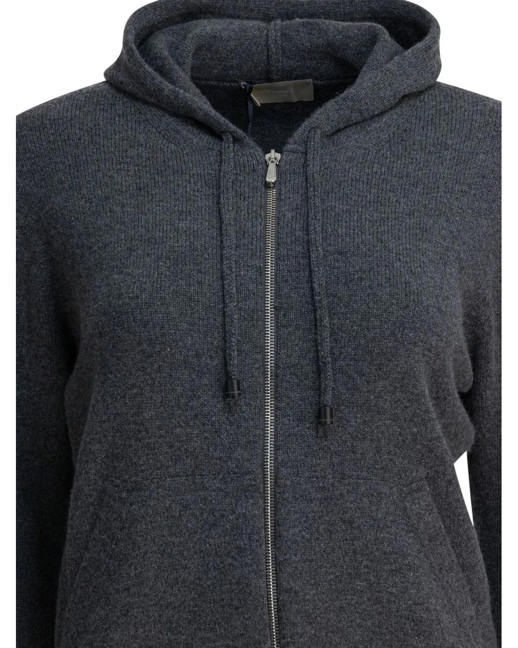 Drumohr Black Zip Hooded Cardigan