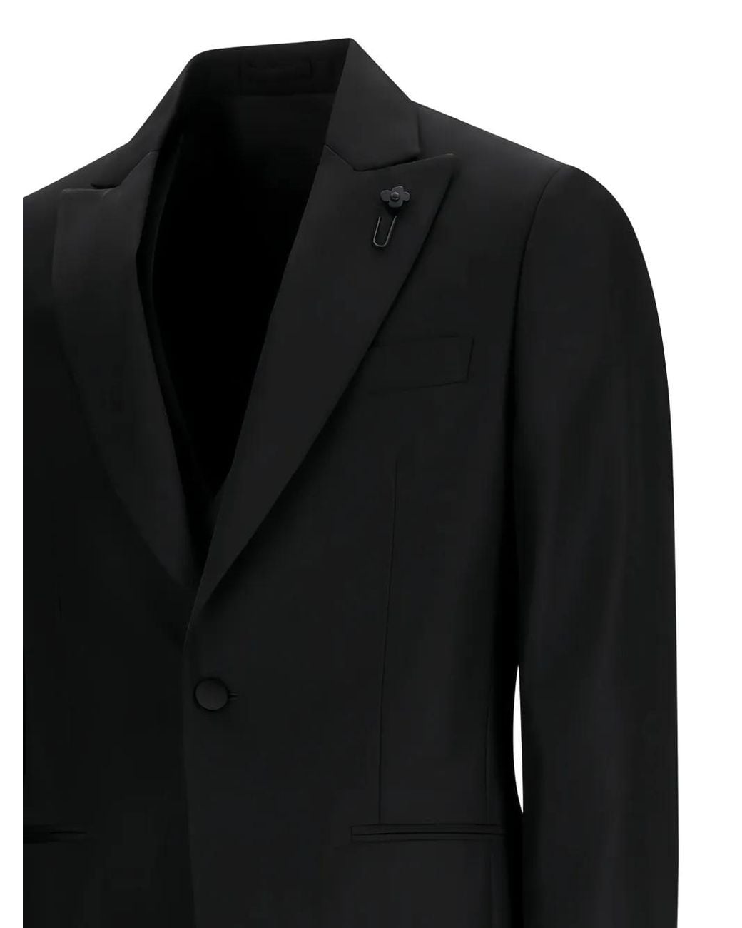 Lardini Black Cotton Single-Button Suit for men