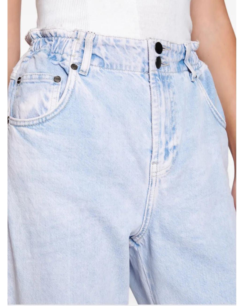 One Teaspoon Blue Elasticated Pioneer Straight-Leg Jeans