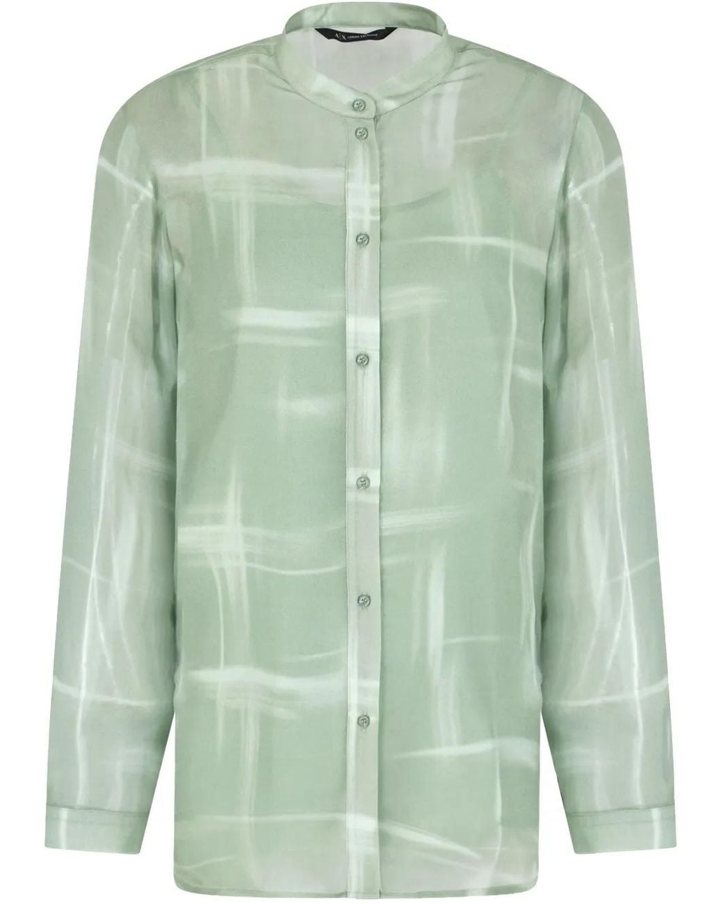 ARMANI EXCHANGE Green Abstract-Print Shirt