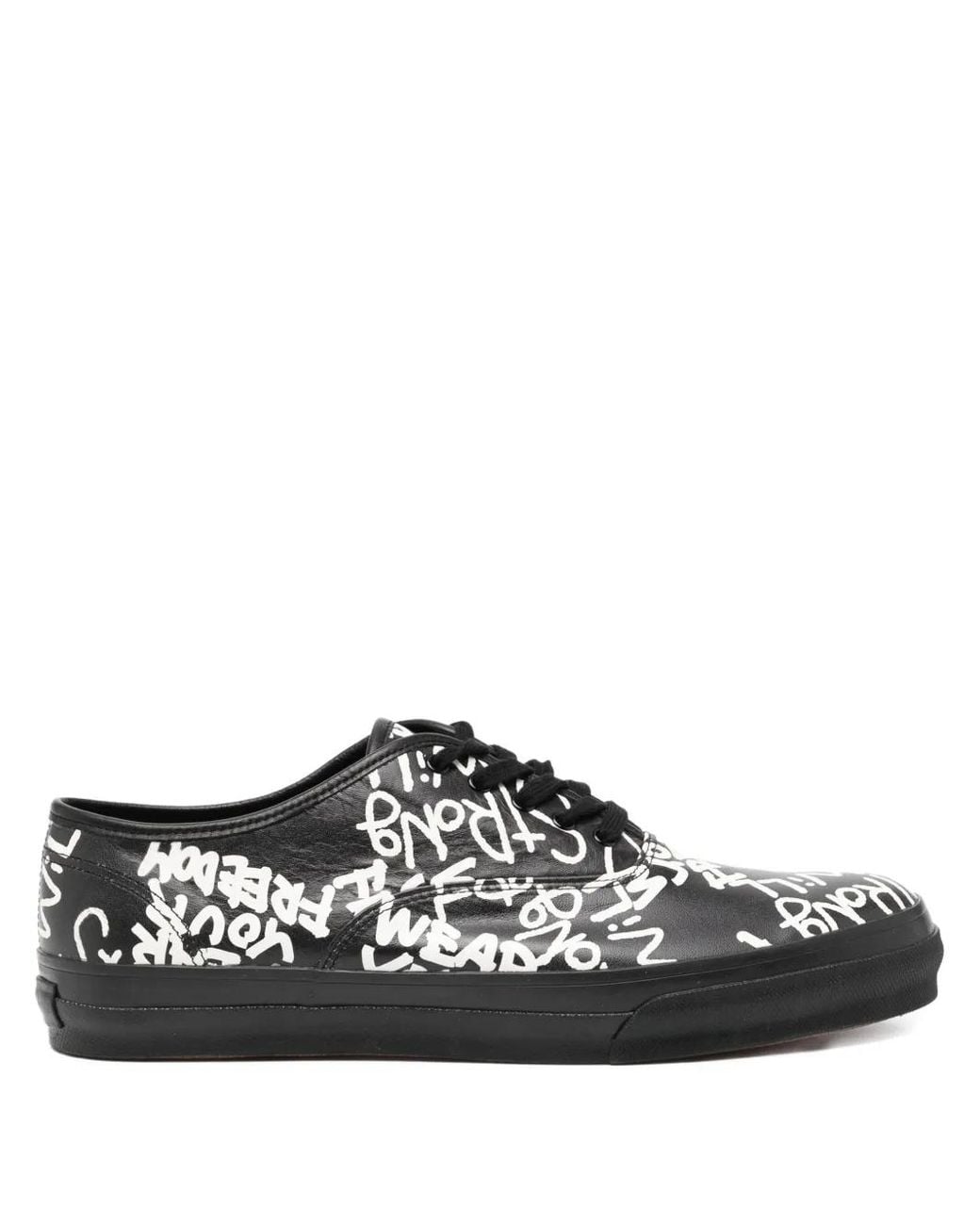 Comme des Garçons Black Slogan-Print Sneakers