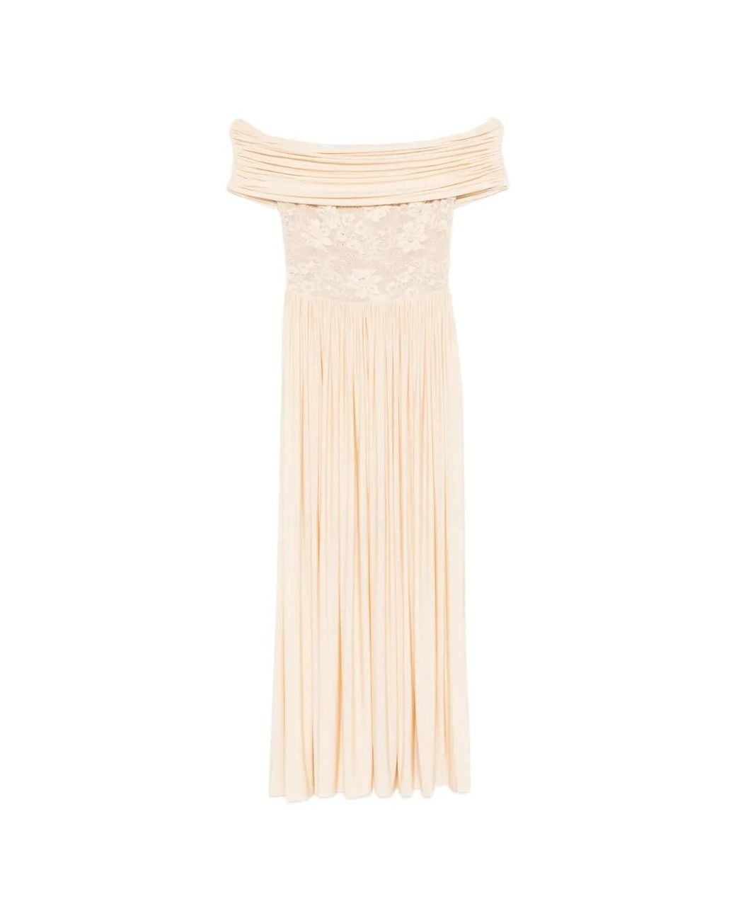 Zimmermann White Lace-Detail Pleated Maxi Dress