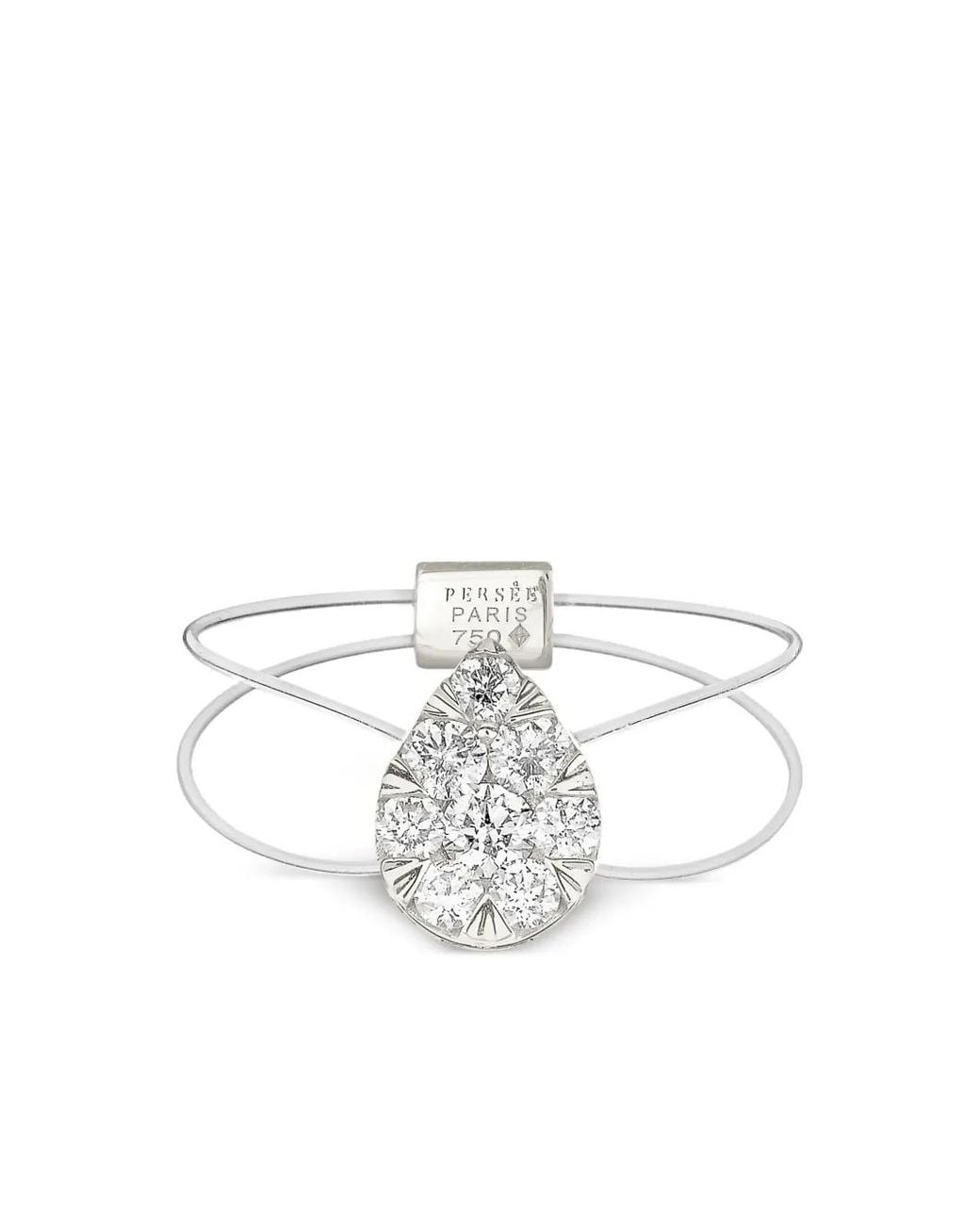 PERSÉE White 18Ct Floating-Pear Diamond Ring