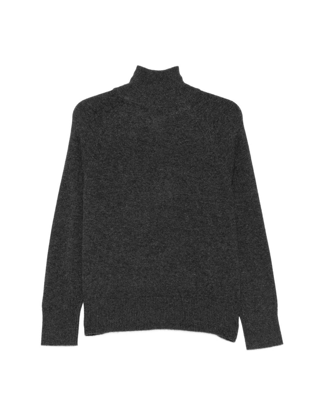 Alpha Studio Black Quarter-Zip Knitted Sweater