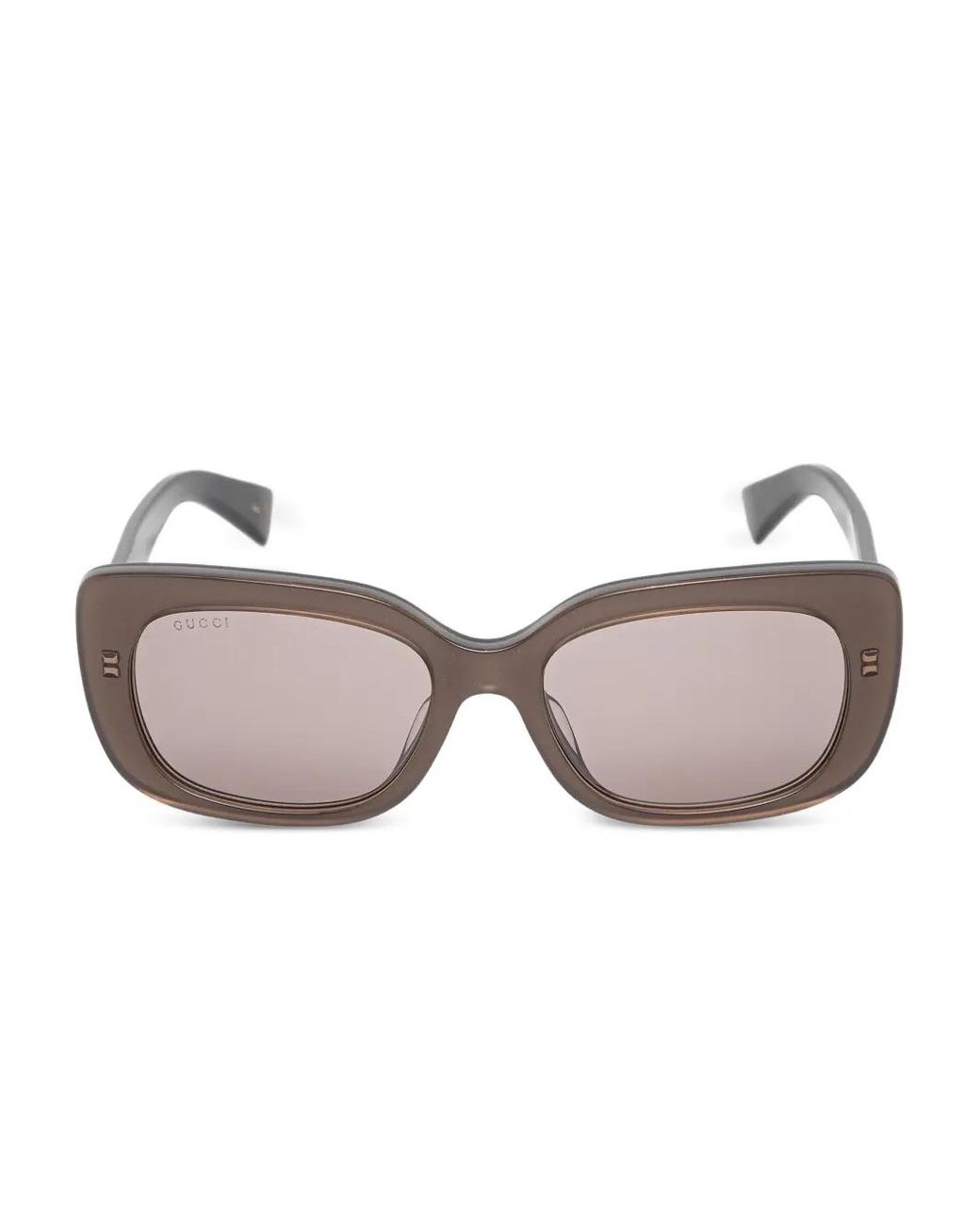 Gucci Brown Rectangle-Frame Sunglasses