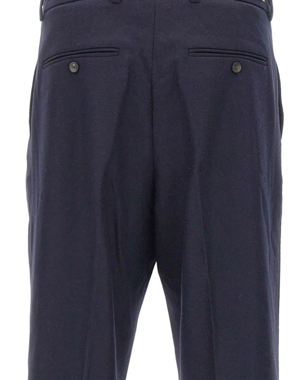 Drole de Monsieur Blue Pleated Cuffed Pants for men